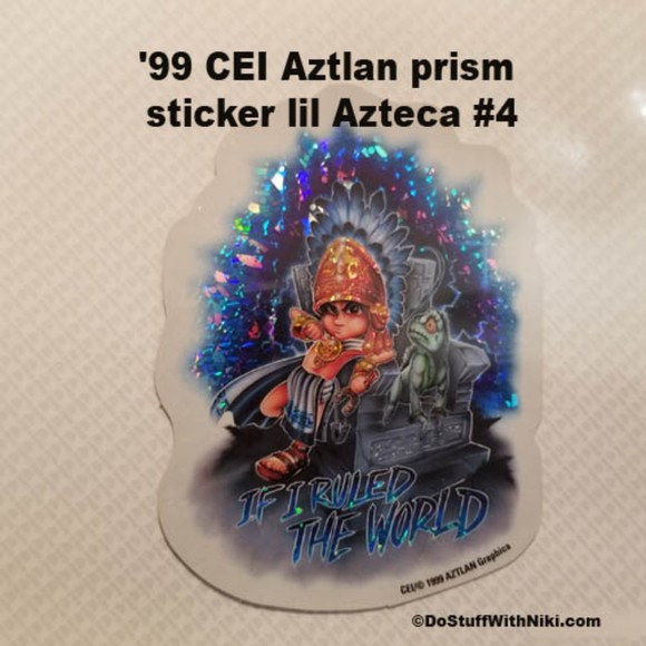 rare '99 CEI Aztlan prism sticker lil Azteca #4 - Picture 1 of 6